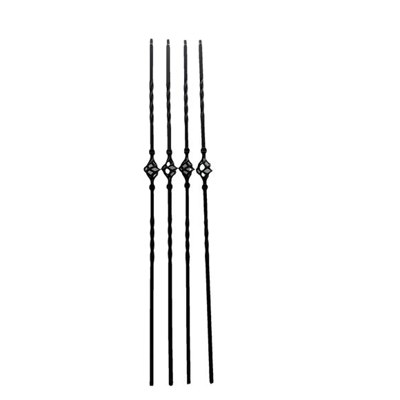 44” x 0.5” Black Hollow Aluminum Pin Top Single Basket Baluster Lot Of 4 {G8} - Picture 13 of 14